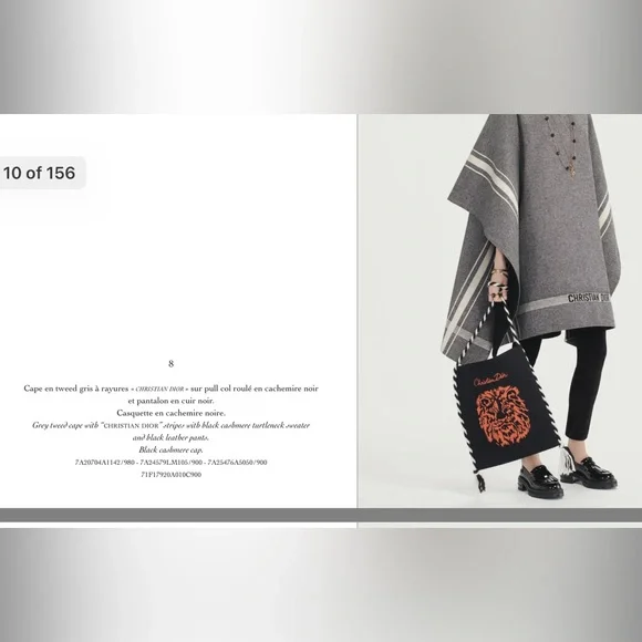 DIOR wool gray Tweed Cape Poncho Pre-Fall 2017 - Picture 16 of 16